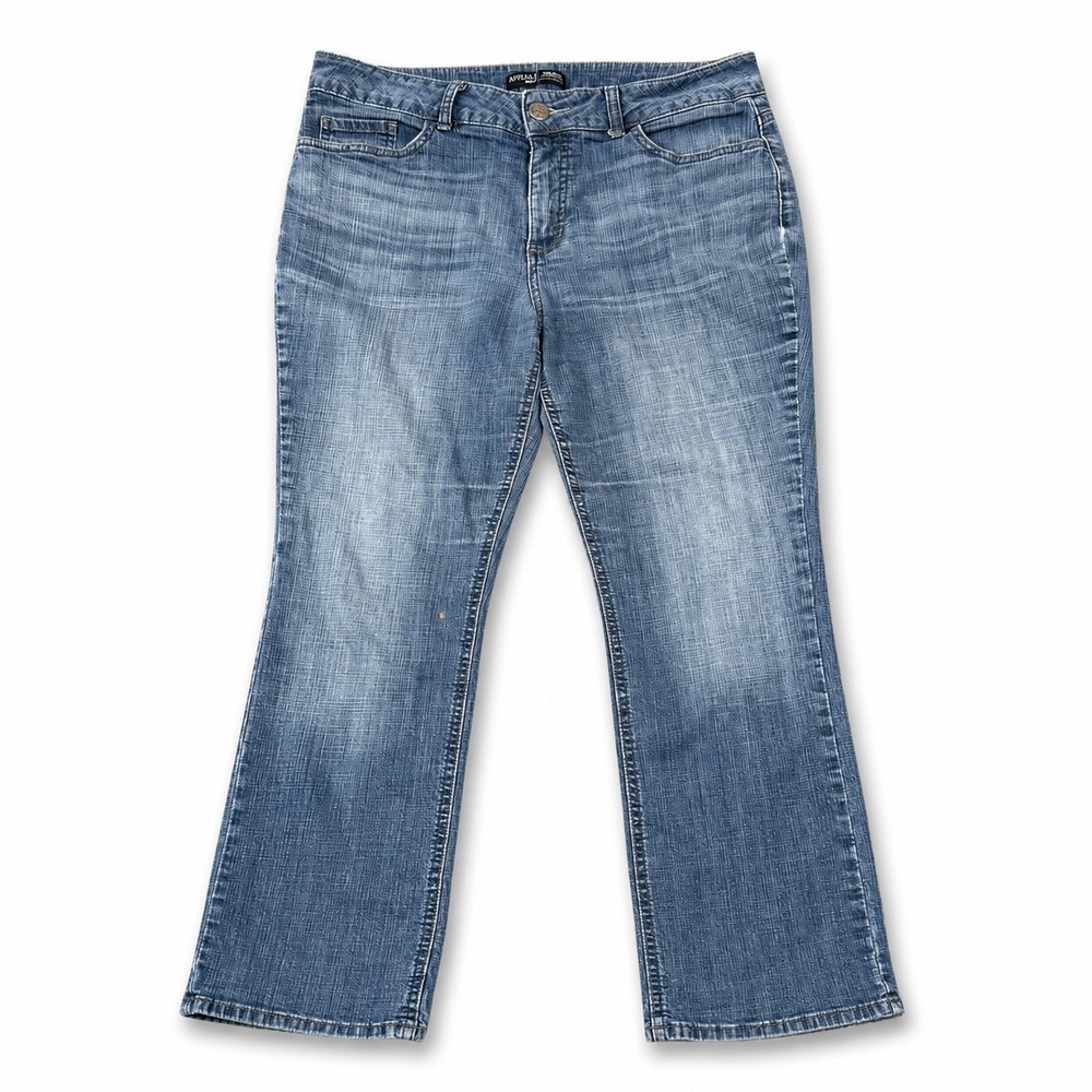 Riders By Lee Jeans Womens Mid Rise Straight Leg Size 14P Blue Medium Wash Denim